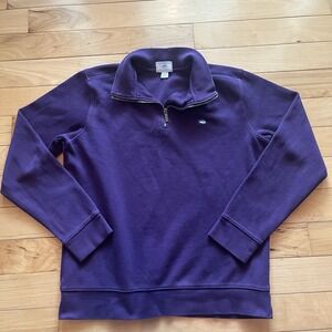 Southern Tide The Skip Jack‎ Sweater Mens Medium Purple Ribbed 1/4 Zip Preppy